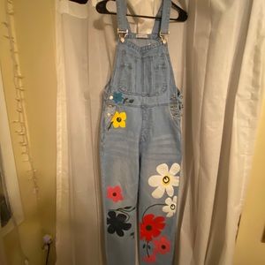 Vintage Denim Floral MISSLOOK Overalls
